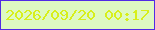 文字の大きさ：2、枠の色：512be5、背景の色：def9c2、文字の色：d7ef1b 無料ブログパーツのブログ時計