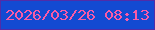 文字の大きさ：3、枠の色：512ca8、背景の色：134ad2、文字の色：f95ba6 無料ブログパーツのブログ時計