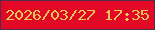 文字の大きさ：3、枠の色：512f4c、背景の色：e30826、文字の色：e4c857 無料ブログパーツのブログ時計