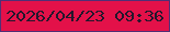 文字の大きさ：1、枠の色：512f75、背景の色：e31149、文字の色：23172c 無料ブログパーツのブログ時計