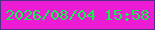 文字の大きさ：1、枠の色：512f85、背景の色：eb1cd3、文字の色：13f14d 無料ブログパーツのブログ時計