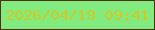 文字の大きさ：2、枠の色：51310b、背景の色：81eb80、文字の色：d2ca24 無料ブログパーツのブログ時計
