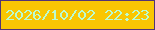 文字の大きさ：2、枠の色：513476、背景の色：f9c603、文字の色：bbfbd1 無料ブログパーツのブログ時計
