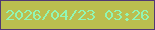 文字の大きさ：5、枠の色：513874、背景の色：bbbe4f、文字の色：91f6b4 無料ブログパーツのブログ時計