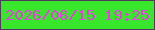 文字の大きさ：2、枠の色：51395d、背景の色：38e72b、文字の色：ec3be4 無料ブログパーツのブログ時計
