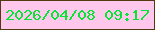 文字の大きさ：1、枠の色：513a10、背景の色：fec7eb、文字の色：06e435 無料ブログパーツのブログ時計