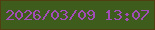 文字の大きさ：5、枠の色：513e11、背景の色：3e5d1d、文字の色：a24cb8 無料ブログパーツのブログ時計