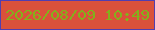 文字の大きさ：4、枠の色：513eb0、背景の色：da513b、文字の色：83b11b 無料ブログパーツのブログ時計