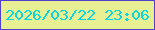 文字の大きさ：3、枠の色：5140ce、背景の色：e7f194、文字の色：08d7e3 無料ブログパーツのブログ時計