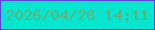 文字の大きさ：2、枠の色：5146d7、背景の色：06e5cd、文字の色：5bb27d 無料ブログパーツのブログ時計