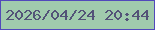 文字の大きさ：5、枠の色：5149bb、背景の色：a0cbad、文字の色：535378 無料ブログパーツのブログ時計