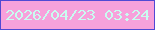 文字の大きさ：5、枠の色：5149d4、背景の色：f7a1db、文字の色：c9fcf0 無料ブログパーツのブログ時計