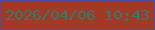 文字の大きさ：1、枠の色：514baa、背景の色：a03926、文字の色：36776b 無料ブログパーツのブログ時計