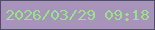 文字の大きさ：1、枠の色：514c68、背景の色：a893ba、文字の色：96e388 無料ブログパーツのブログ時計
