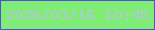 文字の大きさ：2、枠の色：514edc、背景の色：7fed75、文字の色：b0c9d2 無料ブログパーツのブログ時計