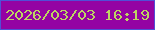 文字の大きさ：4、枠の色：514fd6、背景の色：9403a3、文字の色：bdd562 無料ブログパーツのブログ時計