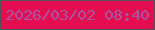 文字の大きさ：1、枠の色：515157、背景の色：e30d4f、文字の色：a957a5 無料ブログパーツのブログ時計