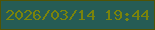 文字の大きさ：3、枠の色：515304、背景の色：265c55、文字の色：7a840b 無料ブログパーツのブログ時計
