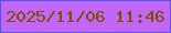 文字の大きさ：1、枠の色：5156ee、背景の色：c266f5、文字の色：814b04 無料ブログパーツのブログ時計