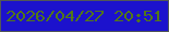 文字の大きさ：4、枠の色：515757、背景の色：1c12cd、文字の色：527718 無料ブログパーツのブログ時計