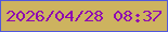 文字の大きさ：3、枠の色：5157dd、背景の色：cdb35f、文字の色：8f08b1 無料ブログパーツのブログ時計