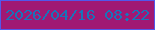 文字の大きさ：1、枠の色：5158eb、背景の色：a01973、文字の色：1874ba 無料ブログパーツのブログ時計