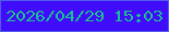文字の大きさ：5、枠の色：515de9、背景の色：400cfe、文字の色：1ac18f 無料ブログパーツのブログ時計