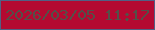 文字の大きさ：3、枠の色：516084、背景の色：b40a31、文字の色：545048 無料ブログパーツのブログ時計