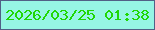 文字の大きさ：1、枠の色：516087、背景の色：96f5e5、文字の色：20d705 無料ブログパーツのブログ時計
