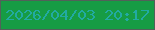 文字の大きさ：2、枠の色：516159、背景の色：169c44、文字の色：22aaa2 無料ブログパーツのブログ時計