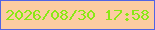 文字の大きさ：5、枠の色：5164e4、背景の色：fccca1、文字の色：89e914 無料ブログパーツのブログ時計