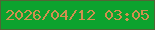 文字の大きさ：3、枠の色：516535、背景の色：0ca22e、文字の色：cf904f 無料ブログパーツのブログ時計