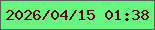 文字の大きさ：1、枠の色：516560、背景の色：68f881、文字の色：560208 無料ブログパーツのブログ時計