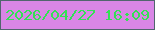 文字の大きさ：5、枠の色：51656e、背景の色：d986e6、文字の色：33e155 無料ブログパーツのブログ時計