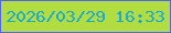 文字の大きさ：4、枠の色：5165f2、背景の色：b1dd40、文字の色：1caad2 無料ブログパーツのブログ時計