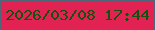 文字の大きさ：2、枠の色：516779、背景の色：e22253、文字の色：13510d 無料ブログパーツのブログ時計