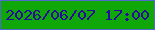 文字の大きさ：4、枠の色：5169cc、背景の色：10a809、文字の色：260b9d 無料ブログパーツのブログ時計