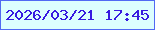 文字の大きさ：2、枠の色：5169f3、背景の色：dcfefe、文字の色：371ae0 無料ブログパーツのブログ時計