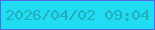 文字の大きさ：2、枠の色：516ae1、背景の色：20ddf4、文字の色：23acba 無料ブログパーツのブログ時計