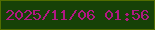 文字の大きさ：3、枠の色：516d00、背景の色：164107、文字の色：b11882 無料ブログパーツのブログ時計