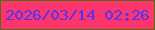 文字の大きさ：1、枠の色：516d0c、背景の色：fc356d、文字の色：4d34f9 無料ブログパーツのブログ時計