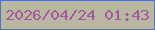 文字の大きさ：3、枠の色：5173bf、背景の色：b9b6a2、文字の色：a3599e 無料ブログパーツのブログ時計