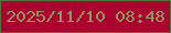 文字の大きさ：1、枠の色：51753a、背景の色：aa032d、文字の色：959263 無料ブログパーツのブログ時計