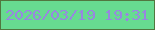 文字の大きさ：5、枠の色：51773f、背景の色：67db90、文字の色：9887e0 無料ブログパーツのブログ時計