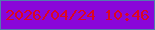 文字の大きさ：4、枠の色：517bae、背景の色：8a06d9、文字の色：db0622 無料ブログパーツのブログ時計