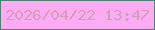 文字の大きさ：2、枠の色：517f75、背景の色：fdabf2、文字の色：d19ebb 無料ブログパーツのブログ時計