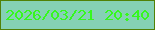 文字の大きさ：3、枠の色：518107、背景の色：85d1b5、文字の色：36f81e 無料ブログパーツのブログ時計