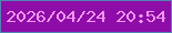 文字の大きさ：4、枠の色：5183b4、背景の色：8e0ca8、文字の色：f297f1 無料ブログパーツのブログ時計