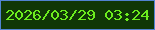文字の大きさ：4、枠の色：5183d2、背景の色：103707、文字の色：6ced1e 無料ブログパーツのブログ時計