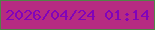 文字の大きさ：4、枠の色：518447、背景の色：b62b82、文字の色：8103ba 無料ブログパーツのブログ時計